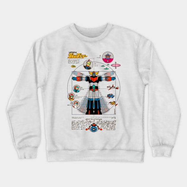 189b Grendizer DaVinci Color Crewneck Sweatshirt by Yexart